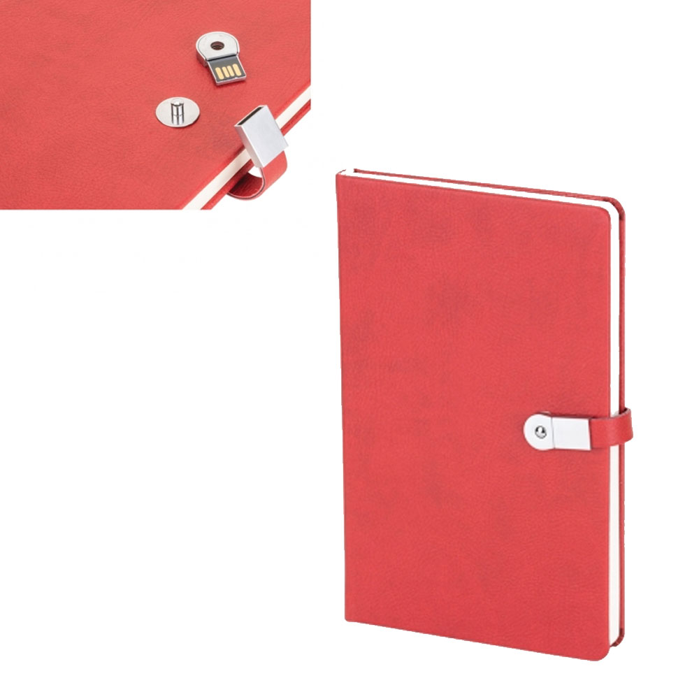 Termoderi Kapaklı USBli Defter ( 13 x 21 cm )