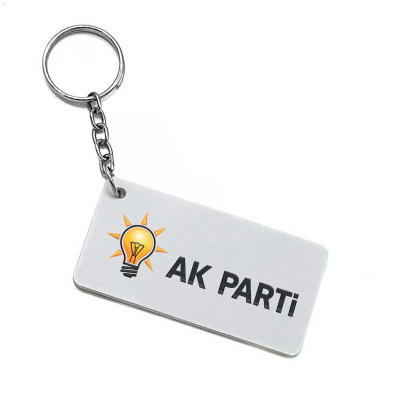 Ak Parti Logolu Ekonomik Derili Anahtarlık - Dikdörtgen