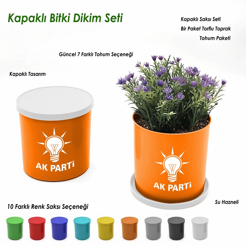 Ak Parti Logolu Bitki Dikim Seti