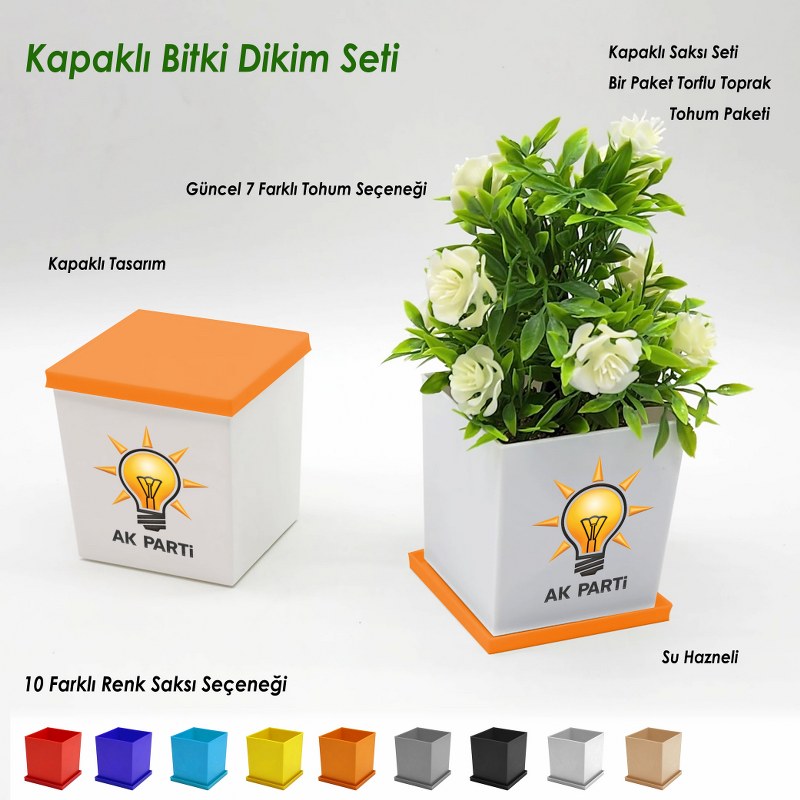 Ak Parti Logolu Bitki Dikim Seti
