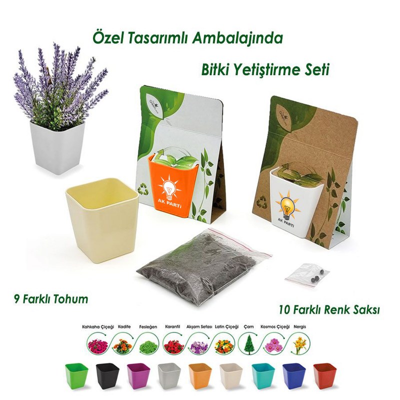 Ak Parti Logolu Bitki Dikim Seti