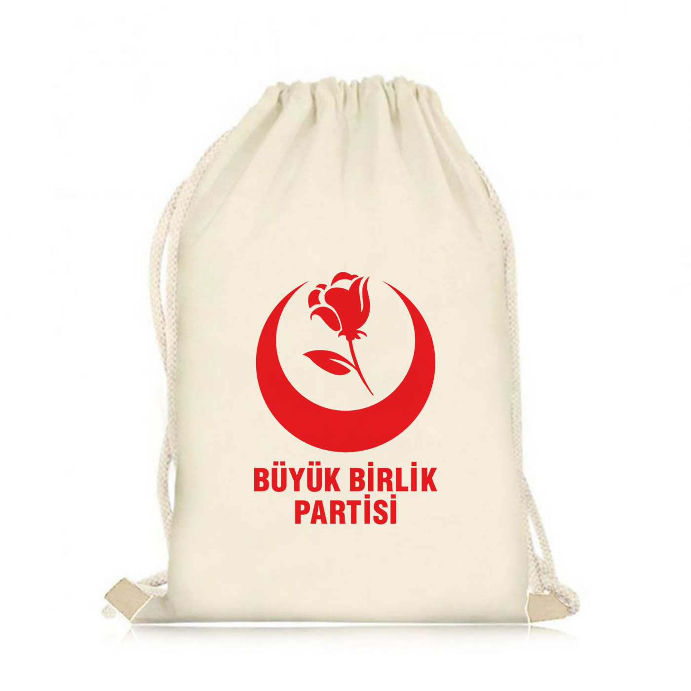 Büyük Birlik Partisi Logo Baskılı Ham Bez Çanta