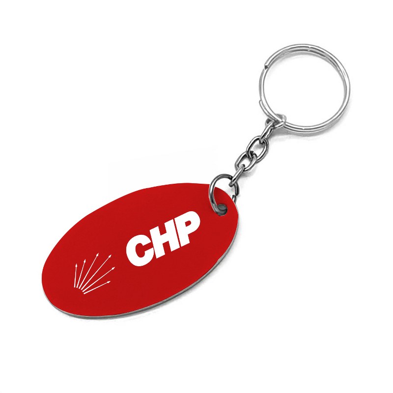 CHP Deri Anahtarlık - Dikdörtgen