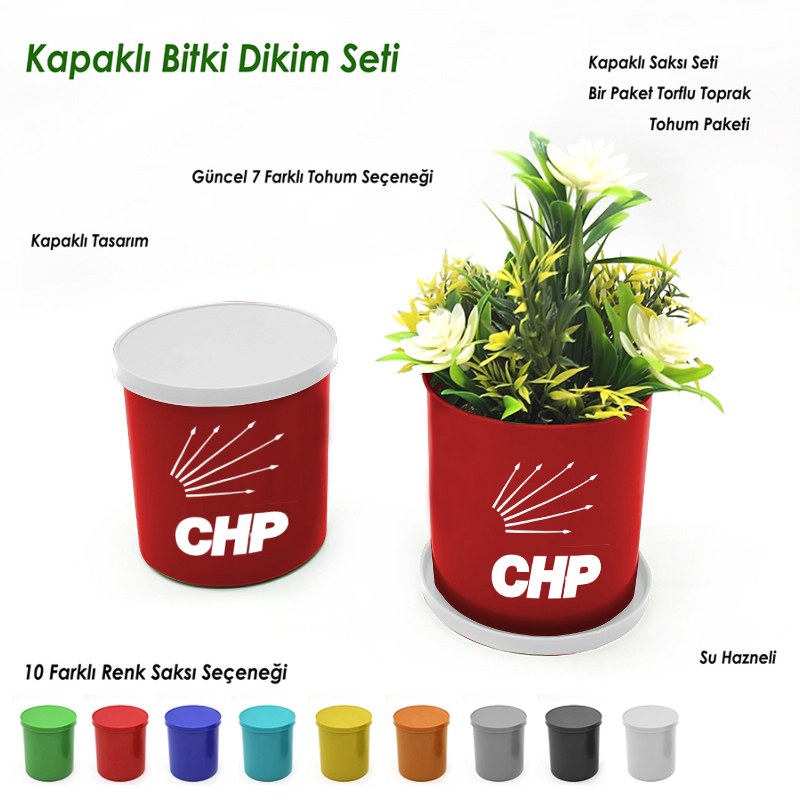 CHP Kapaklı Bitki Dikim Seti - Yuvarlak