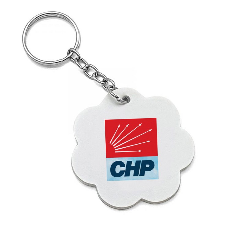 CHP Deri Anahtarlık - Çiçek