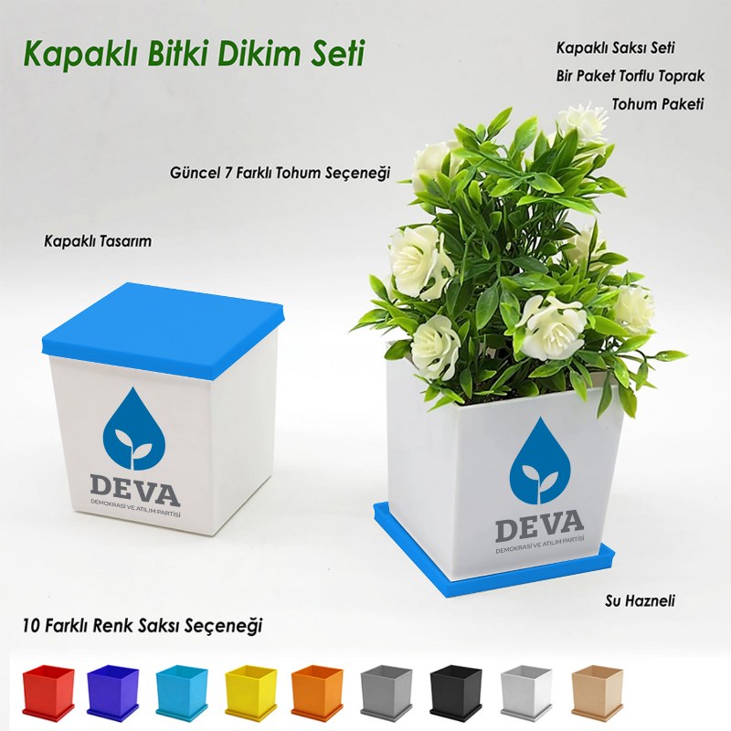Demokrasi ve Atılım Partisi Logo Baskılı Saksı