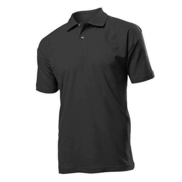 Yakalı ve Düğmeli T-Shirt, SİYAH