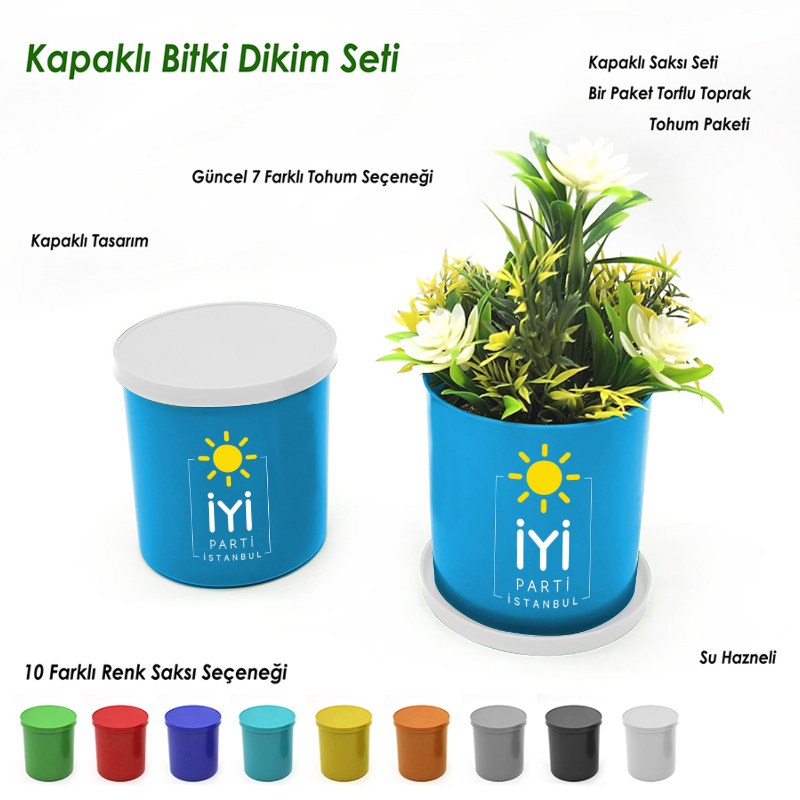 İYİ Parti Kapaklı Bitki Dikim Seti - Yuvarlak
