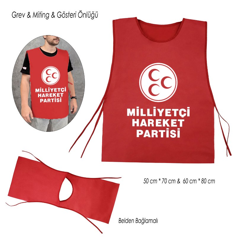 Milliyetçi Hareket Partisi Logolu Miting Önlük