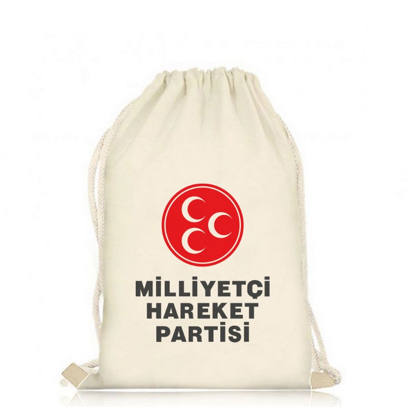 Milliyetçi Hareket Partisi Logolu Ham Bez Çanta