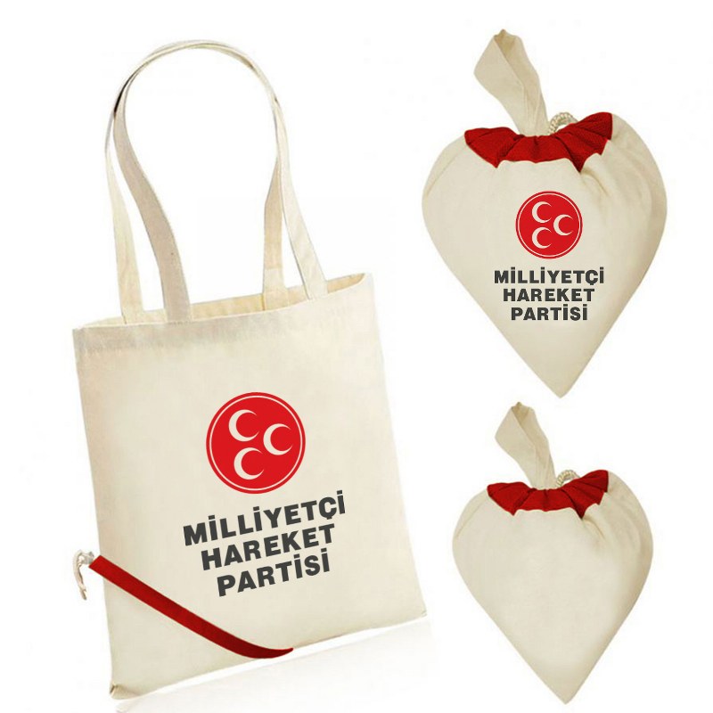 Milliyetçi Hareket Partisi Logolu Ham Bez Çanta