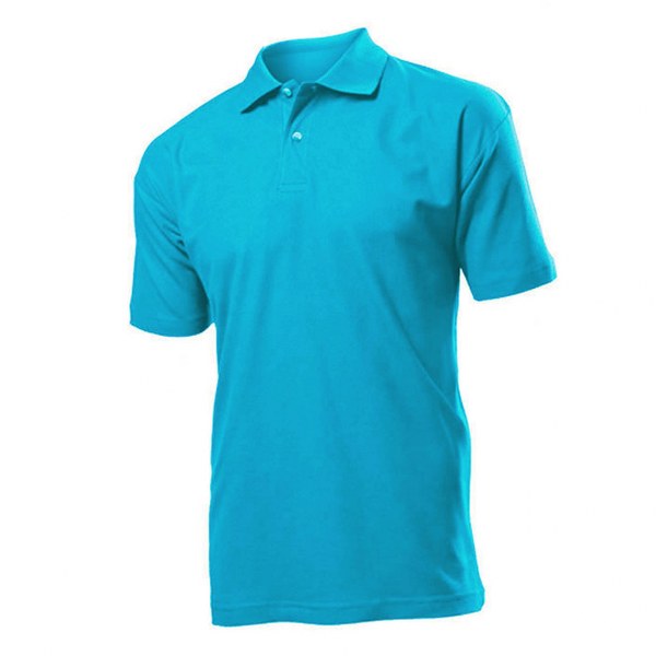 Yakalı ve Düğmeli T-Shirt, SAKS MAVİ