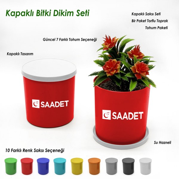 Kapaklı Bitki Dikim Seti - Yuvarlak